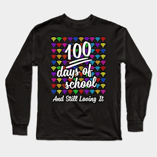 100 Days Of School And Still Loving It Virtual Teachers Long Sleeve T-Shirt